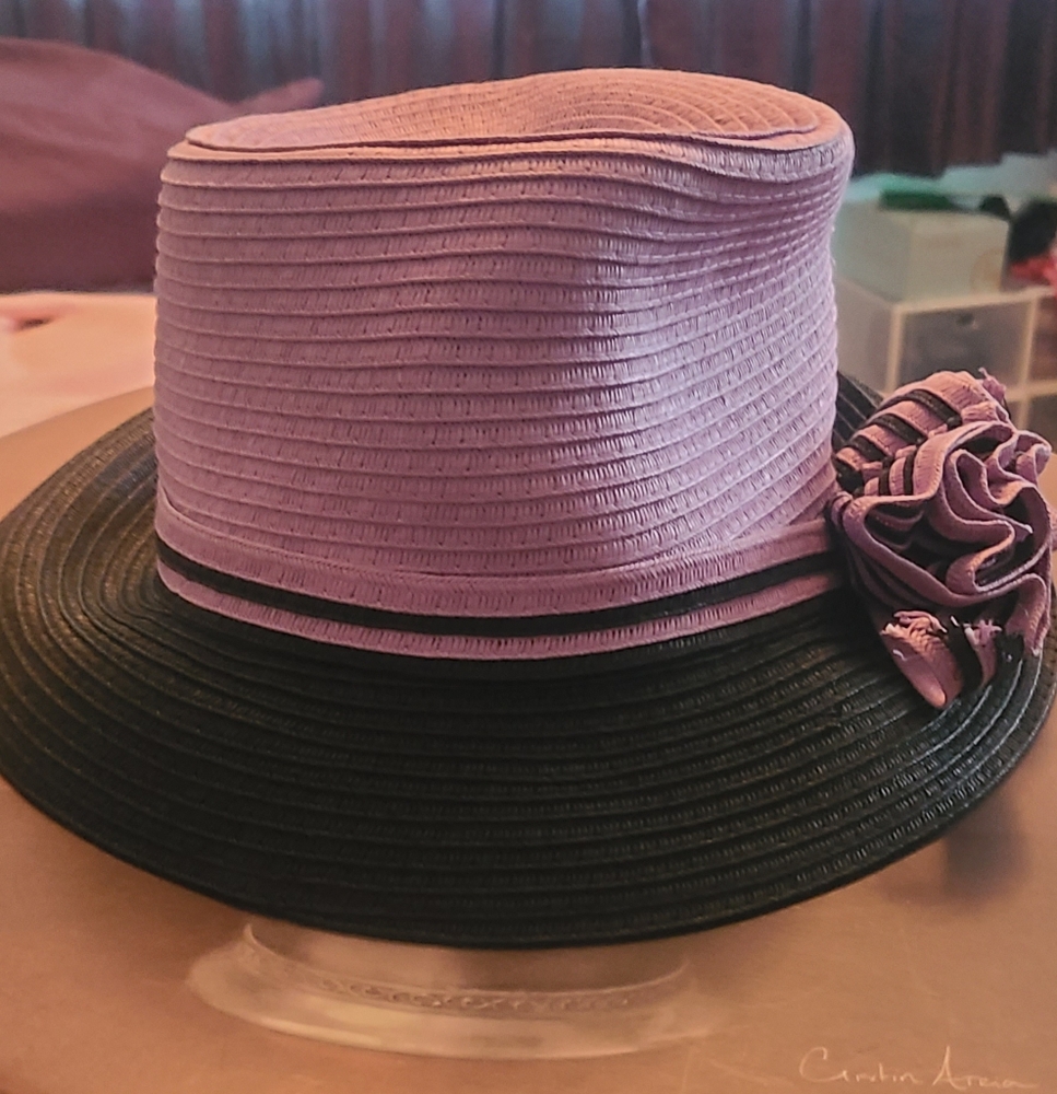 Elegant Purple and Black Women's Hat